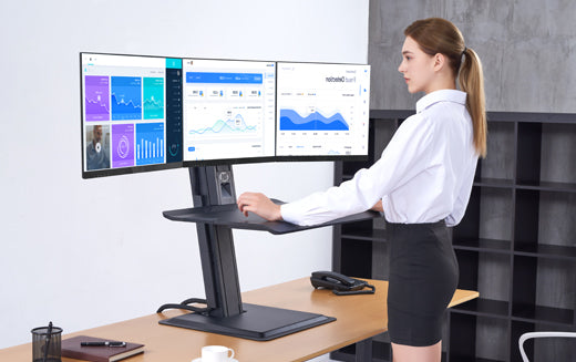North Bayou ST15-3A Triple-Monitor Sit-Stand Workstation