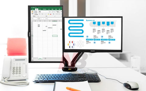 North Bayou Gas Strut Desktop Dual Monitor Arm:F160