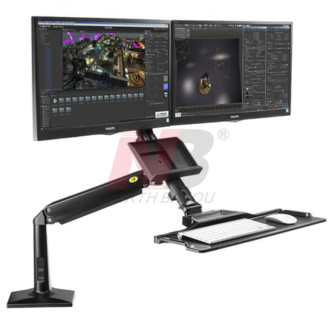 ★New★ FC24-2A Dual Screen Desktop Sit-Stand Workstation