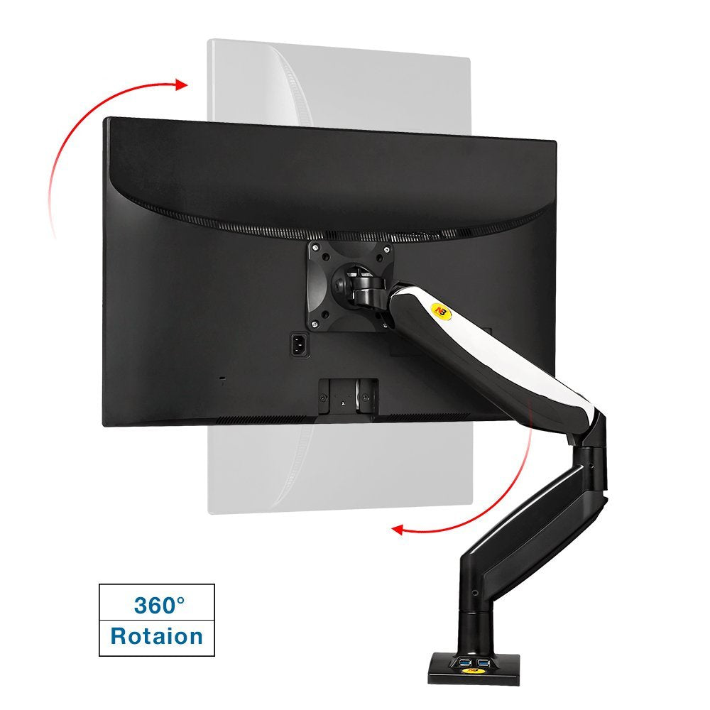 North Bayou Monitor Full Motion Monitor Arm for 22-32 Computer Monitor with Gas Spring F85A