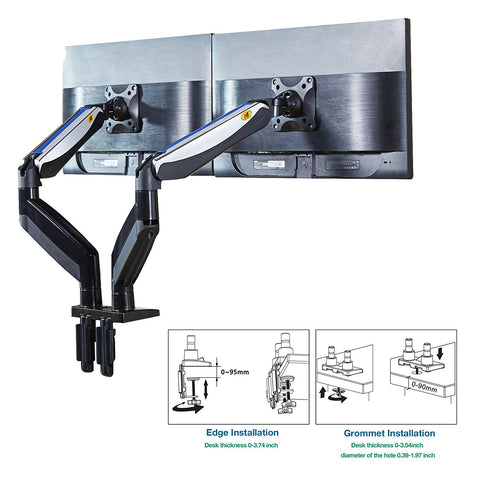 North Bayou F195A Dual Monitor Desk Mount Stand for 22 to 27 Screen