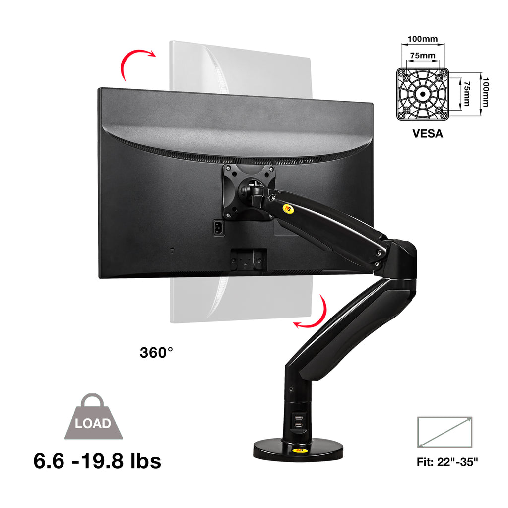 North Bayou Gas Strut Desktop MountF100A *New version* NB TV Mount