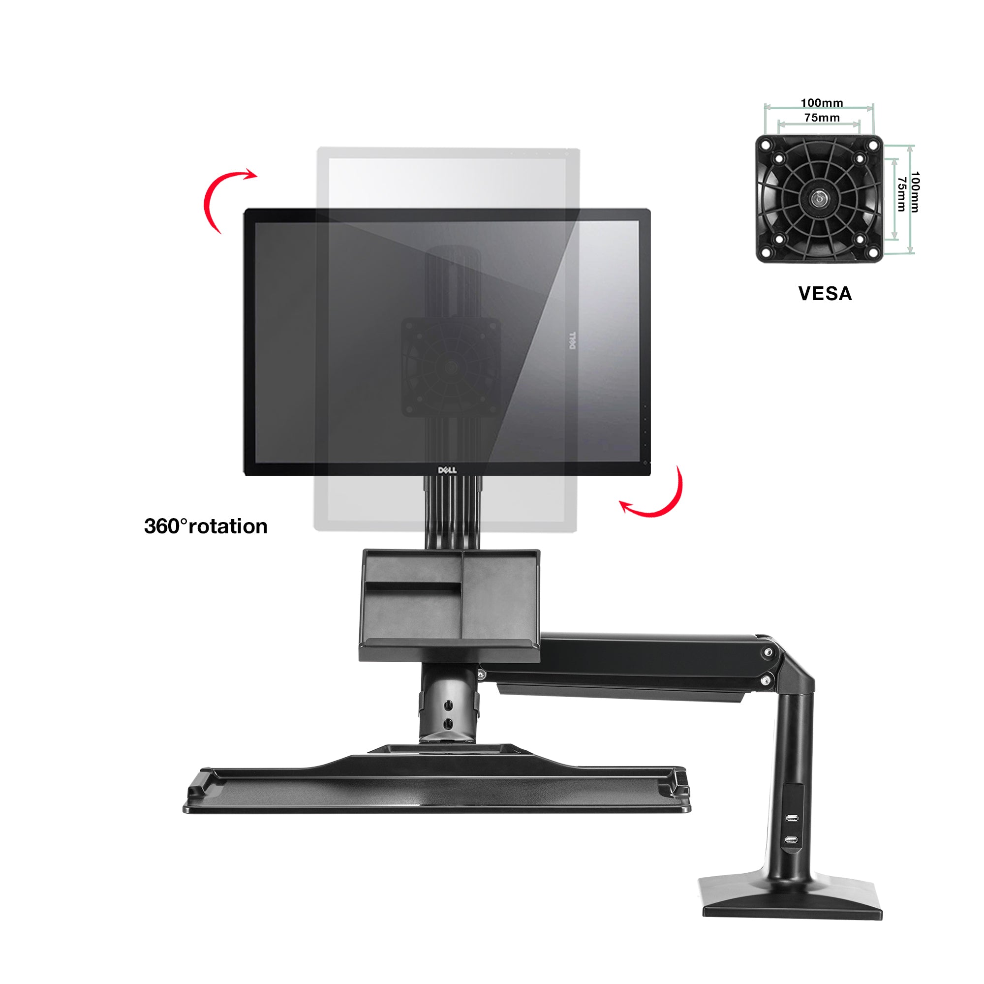 FC35-B Sit-Stand Desktop Workstation