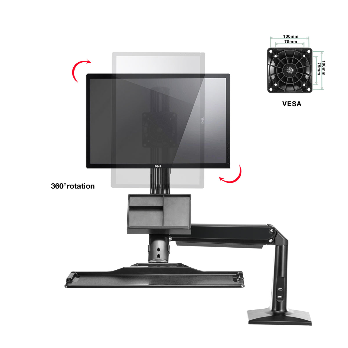 FC35-B Sit-Stand Desktop Workstation